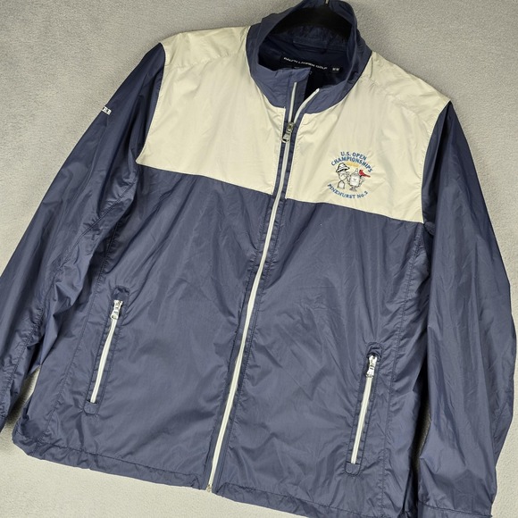 Ralph Lauren Golf Jacket Mens Medium Blue White US Open Pinehurst Volunteer 2014